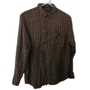 Tony Lambert y2k 90s cotton blend geometric print long sleeve button down shirt
